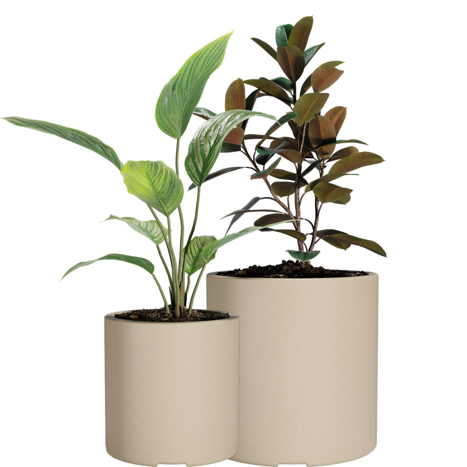 Maceta de plástico Amalfi CILINDRO 30 40 BEIGE 0