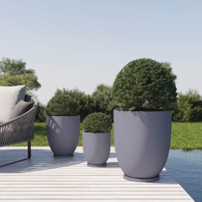 Set De Macetas Linea Copa 40 55 Y 70 Con Plato